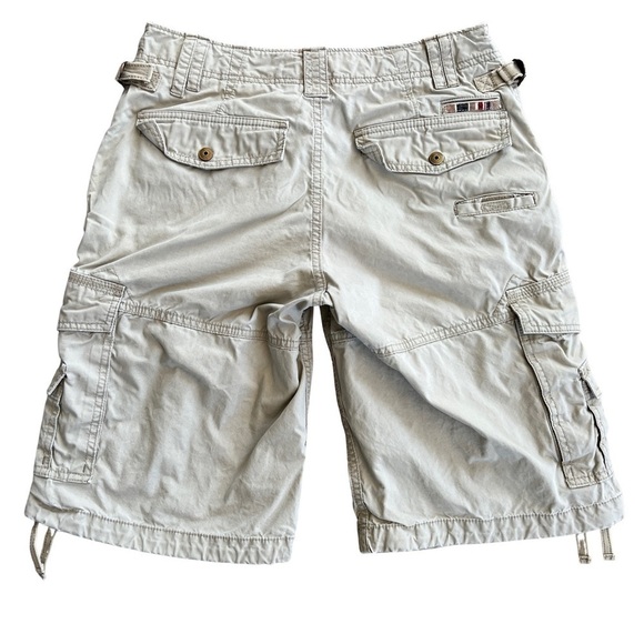 Old Navy Y2K Mid Rise Khaki Loose Baggy Cargo Shorts - Picture 2 of 12